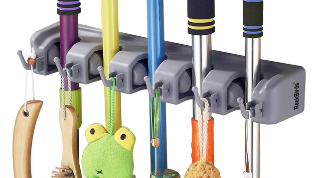 Mop Broom Holder | $10 | Amazon | Use code M3AS4UGI